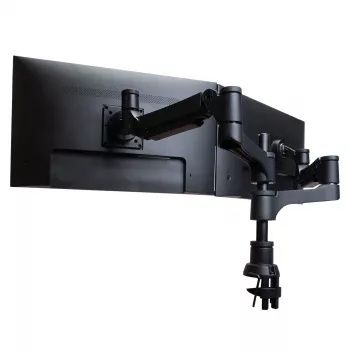 Suporte para monitor R-Go Tools R-Go Caparo Dual, para dois monitores, altura ajustável com mola a gás, capacidade de carga 3-9 kg, 100% circular, preto