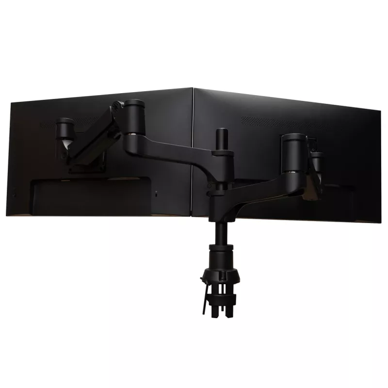 Suporte para monitor R-Go Tools R-Go Caparo Dual, para dois monitores, altura ajustável com mola a gás, capacidade de carga 3-9 kg, 100% circular, preto