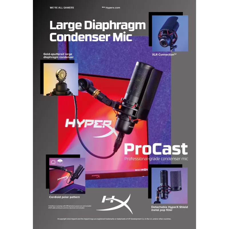 Microfone HyperX ProCast