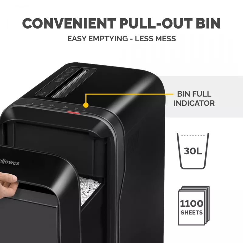 Fellowes Powershred LX221 5050401 destruidora de papel de microcorte, P-5, 20 folhas, 2 x 12 mm, 30 l, 70 dB, preta