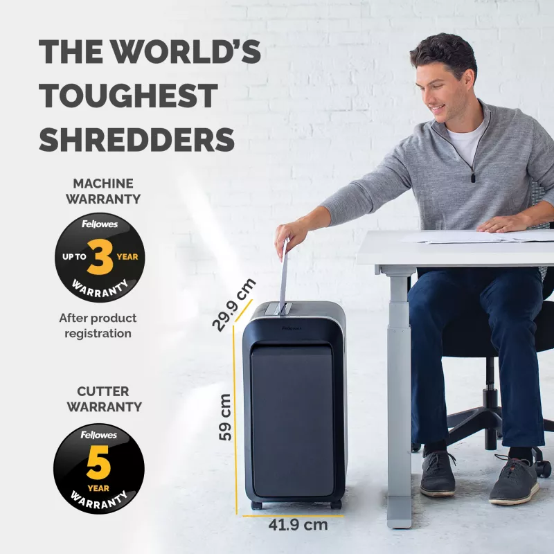 Fellowes Powershred LX221 5050401 destruidora de papel de microcorte, P-5, 20 folhas, 2 x 12 mm, 30 l, 70 dB, preta