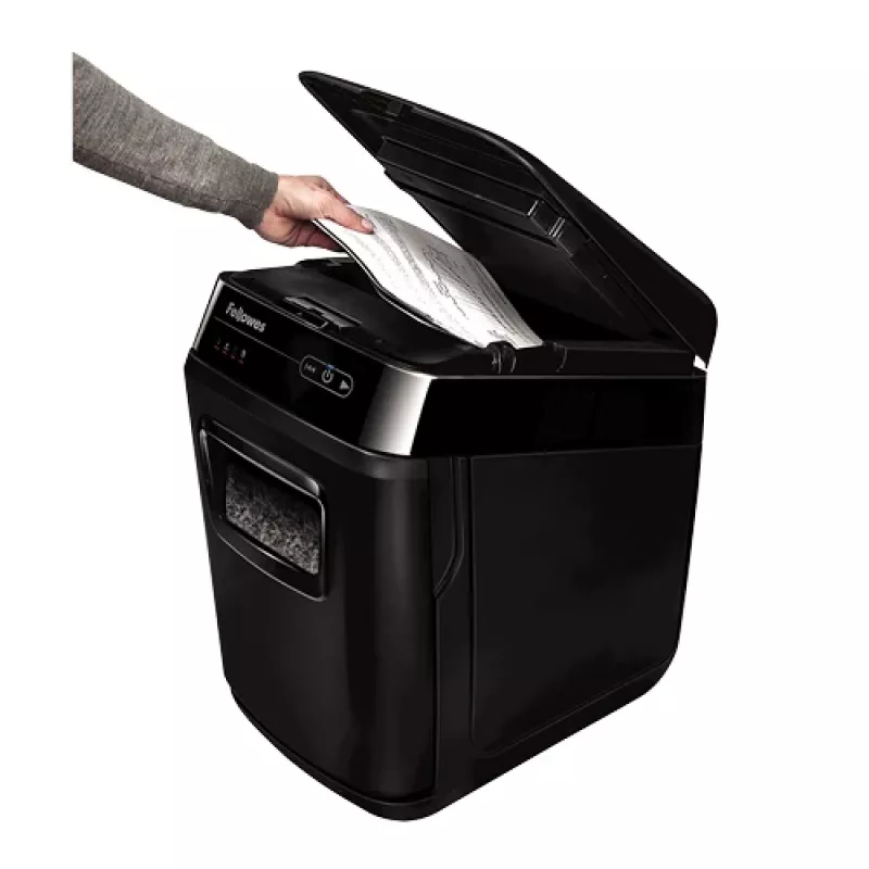 Destruidora de documentos Fellowes AutoMax 200M Micro-Cut Preta