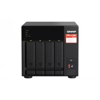 QNAP TS-473A NAS Torre Ryzen Embedded V1500B 8 GB DDR4 0 TB QNAP Turbo System Preto