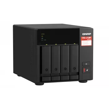 QNAP TS-473A NAS Torre Ryzen Embedded V1500B 8 GB DDR4 0 TB QNAP Turbo System Preto