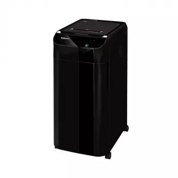 Destruidora de documentos Fellowes 100135793 — Partículas 4 x 38 mm, cesto de recolha de 68 L, Preto