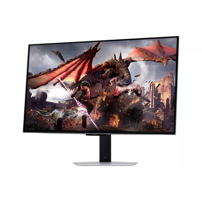 Samsung Odyssey OLED G8 G80SD LS32DG802SUXDU monitor para jogos, 32 polegadas (81,3 cm) OLED, 4K UHD 3840 x 2160, 240 Hz, 0,03 ms, HDR10, 2x HDMI, DisplayPort, hub USB 3.0, altura ajustável, pivot, prateado