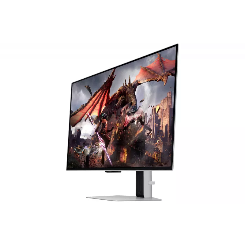 Samsung Odyssey OLED G8 G80SD LS32DG802SUXDU monitor para jogos, 32 polegadas (81,3 cm) OLED, 4K UHD 3840 x 2160, 240 Hz, 0,03 ms, HDR10, 2x HDMI, DisplayPort, hub USB 3.0, altura ajustável, pivot, prateado