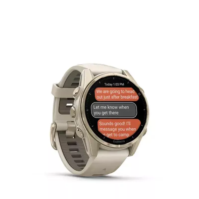 Garmin fenix 8 relógio inteligente, 43 mm, AMOLED de 1,3 polegadas, Sapphire, Soft Gold
