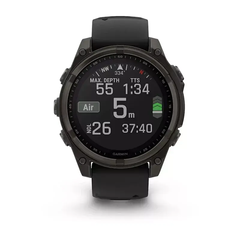 Smartwatch desportivo GARMIN fenix 8 Black – caixa de 51 mm, vidro safira, solar, GPS, 32 GB, 10 ATM, ecrã de 1,3 polegadas