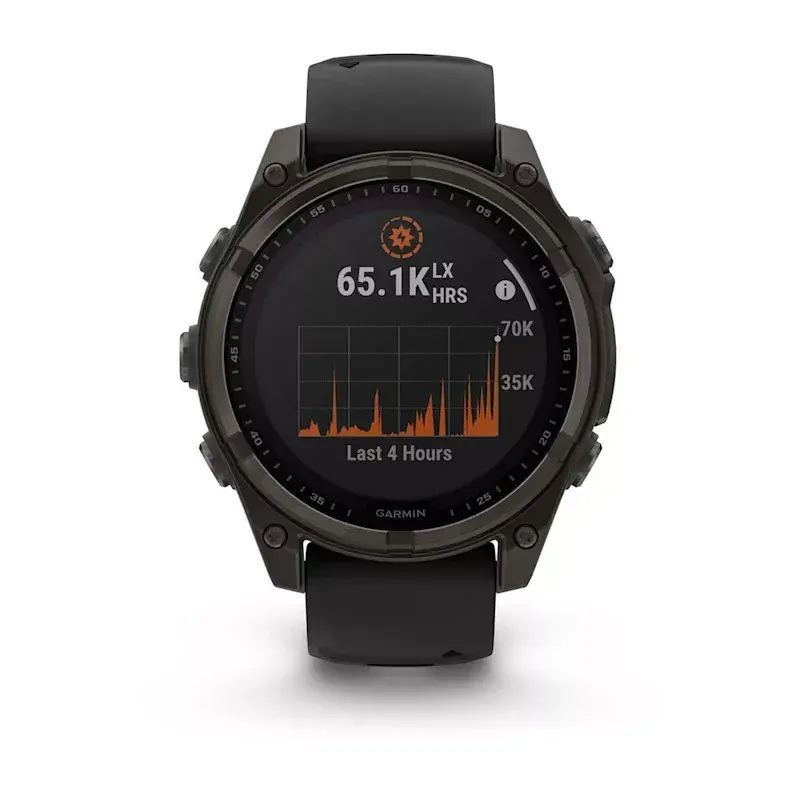 Smartwatch desportivo GARMIN fenix 8 Black – caixa de 51 mm, vidro safira, solar, GPS, 32 GB, 10 ATM, ecrã de 1,3 polegadas