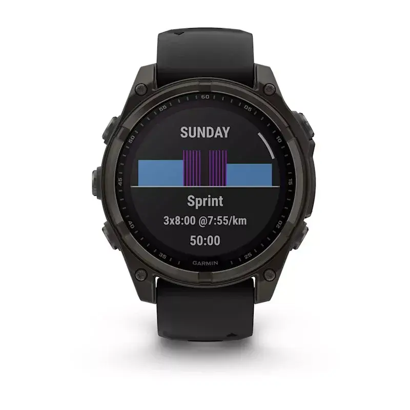 Smartwatch desportivo GARMIN fenix 8 Black – caixa de 51 mm, vidro safira, solar, GPS, 32 GB, 10 ATM, ecrã de 1,3 polegadas