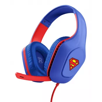 Trust GXT 415SM Zirox Headset com fios arco de cabeça Gaming Azul, Vermelho