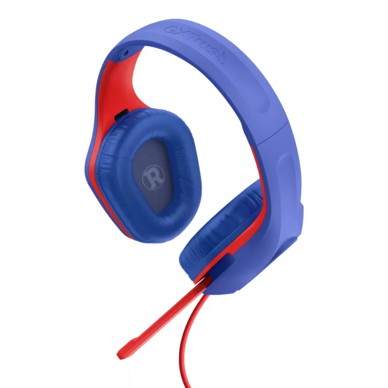 Trust GXT 415SM Zirox Headset com fios arco de cabeça Gaming Azul, Vermelho