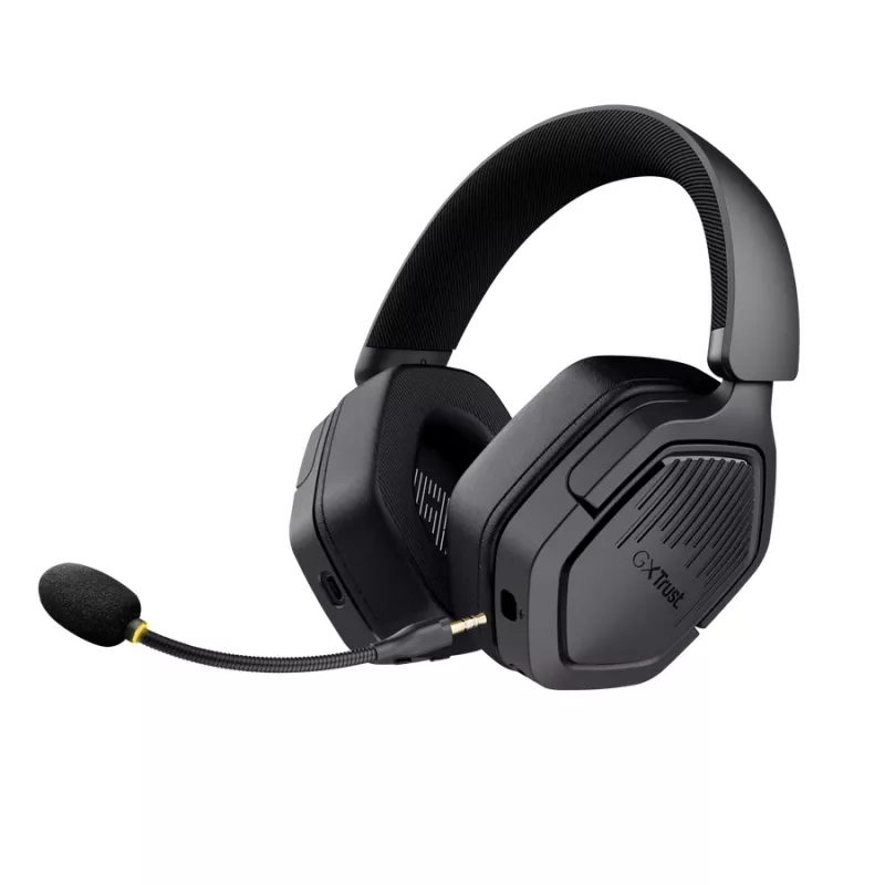 Trust GXT 493PS Carus auscultadores gaming sem fios para PS5, over-ear, microfone amovível, USB-C / USB-A / 3,5 mm, 20–20000 Hz, 1,2 m, pretos