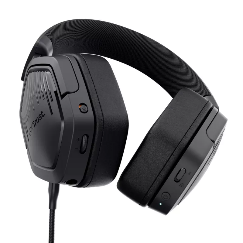 Trust GXT 493PS Carus auscultadores gaming sem fios para PS5, over-ear, microfone amovível, USB-C / USB-A / 3,5 mm, 20–20000 Hz, 1,2 m, pretos