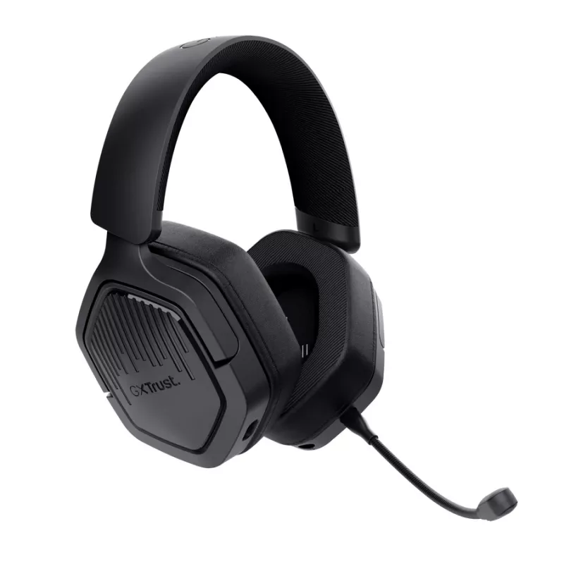 Trust GXT 493PS Carus auscultadores gaming sem fios para PS5, over-ear, microfone amovível, USB-C / USB-A / 3,5 mm, 20–20000 Hz, 1,2 m, pretos