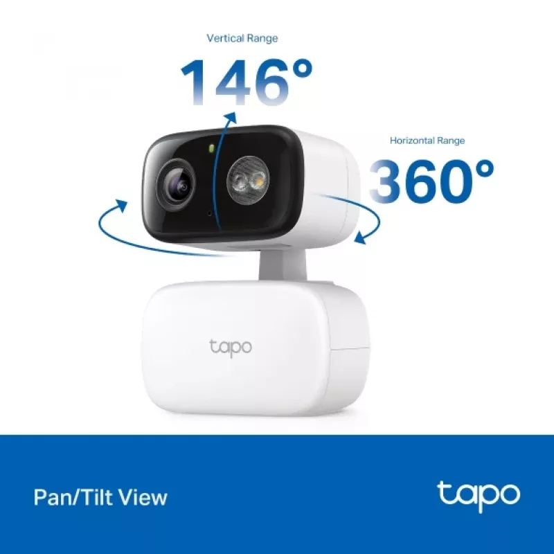 Câmara de vigilância TP-LINK Tapo C206 – Utilização interior/exterior 1080p HD, Rotação e inclinação, Visão noturna, Áudio bidirecional