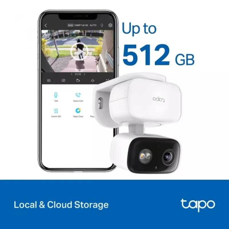 Câmara de vigilância TP-LINK Tapo C206 – Utilização interior/exterior 1080p HD, Rotação e inclinação, Visão noturna, Áudio bidirecional
