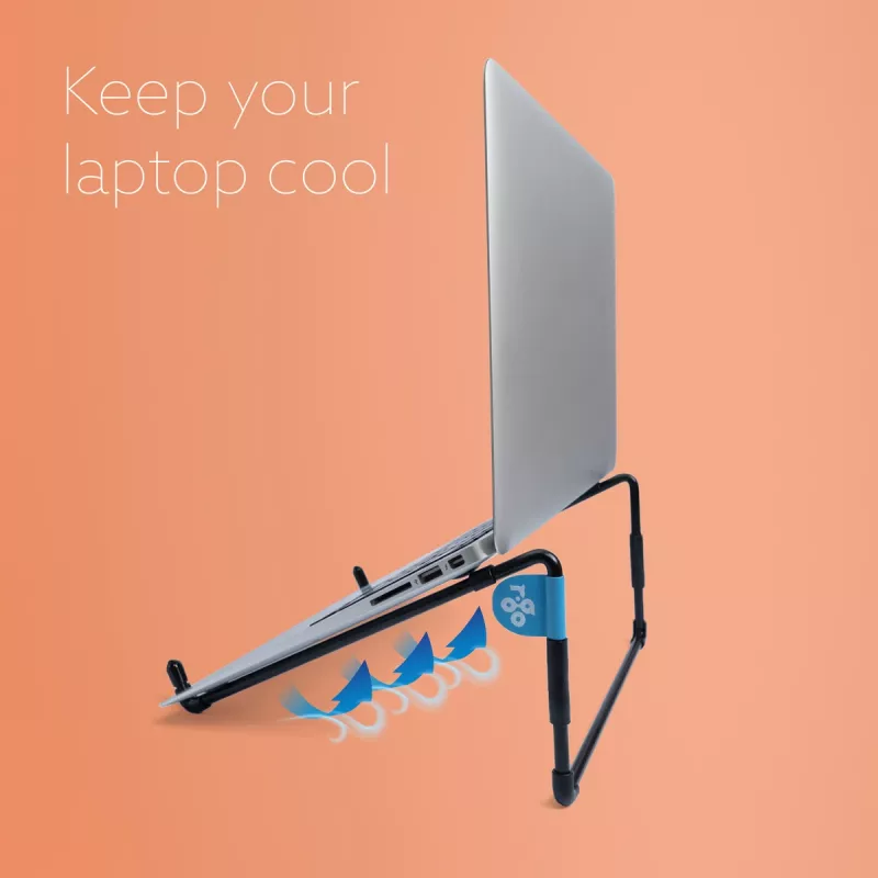 R-Go Tools Suporte para portátil R-Go Steel Travel, ergonómico e dobrável, adequado para portáteis de 10-22