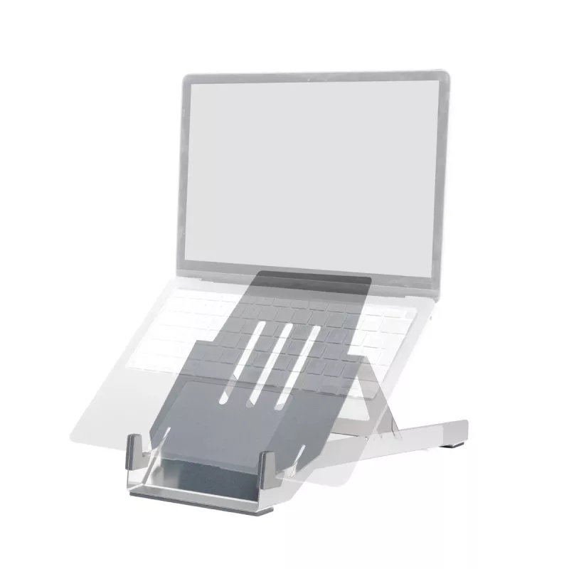 R-Go Tools Suporte para portátil R-Go Riser Basic, suporte para portátil dobrável e ajustável, alumínio, prateado