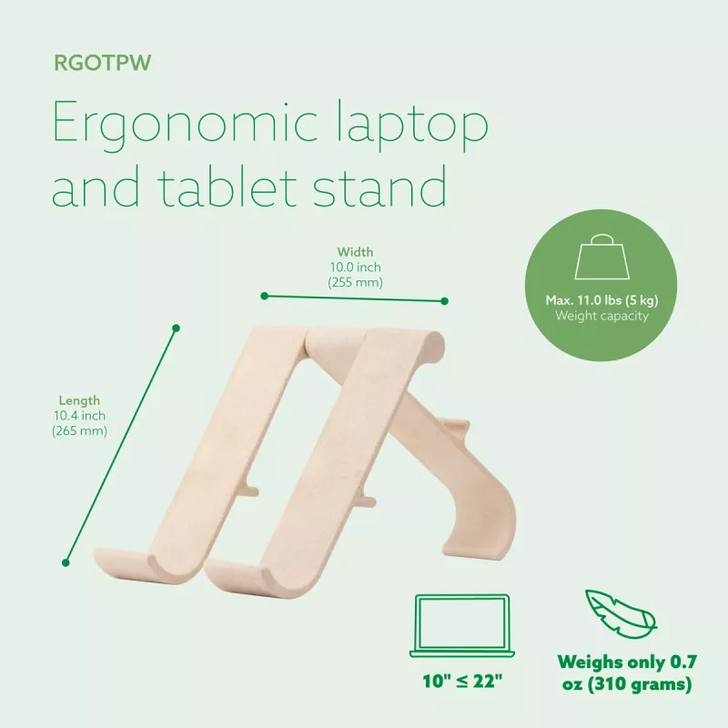 R-Go Tools Suporte para portátil e tablet R-Go Treepod, ergonómico e modular, ajustável, de base biológica