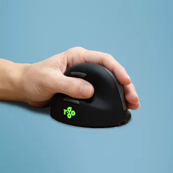 R-Go Tools Rato ergonómico R-Go HE Break com software de pausas, médio (tamanho de mão 165-185 mm), para canhotos, Bluetooth, preto