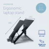 R-Go Tools Suporte para portátil R-Go Riser Document, suporte ergonómico, dobrável e ajustável com suporte de documentos, preto