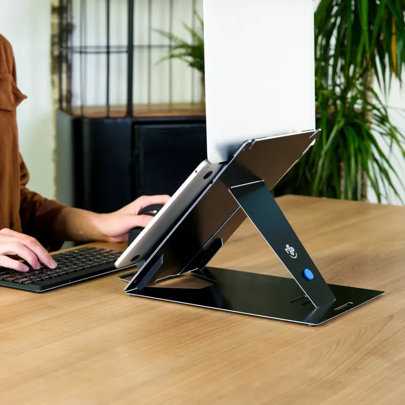 R-Go Tools Suporte para tablet e portátil R-Go Riser Duo, adequado para ecrã de 10–22