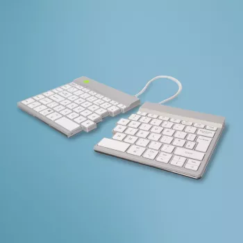 R-Go Tools Teclado ergonómico R-Go Split Break com software de pausas, teclado dividido ergonómico, QWERTY (UK), Bluetooth, branco