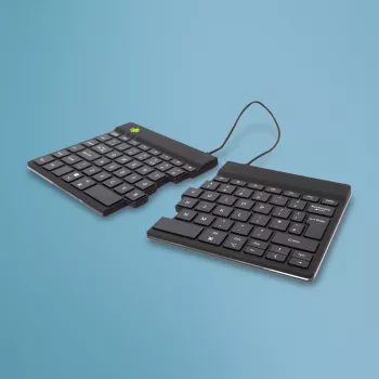 R-Go Tools Teclado ergonómico R-Go Split Break com software de pausas, teclado dividido ergonómico, QWERTY (UK), Bluetooth, Preto