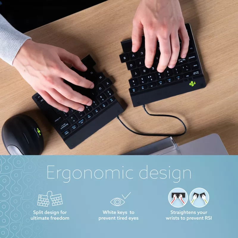 R-Go Tools Compact Break RGOSBUKWLBL teclado sem fios, disposição UK, preto