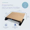 Suporte de documentos R-Go Tools R-Go Read2Write, adequado para ler e escrever, ergonómico, com apoio de pulso em espuma macia, madeira de carvalho