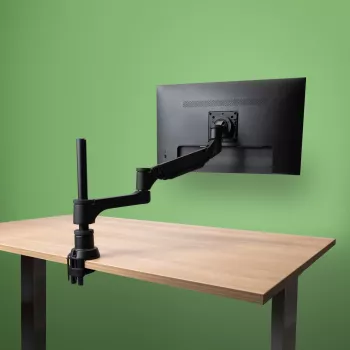 Braço para monitor R-Go Tools R-Go Caparo Single, totalmente ajustável com mola a gás, capacidade de carga 3-9 kg, 100% circular, preto