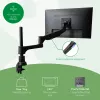 Braço para monitor R-Go Tools R-Go Caparo Single, totalmente ajustável com mola a gás, capacidade de carga 3-9 kg, 100% circular, preto