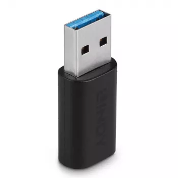 Adaptador USB 3.2 Type-A para Type-C Lindy, USB 3.2 Type-A, USB 3.2 Type-C, preto