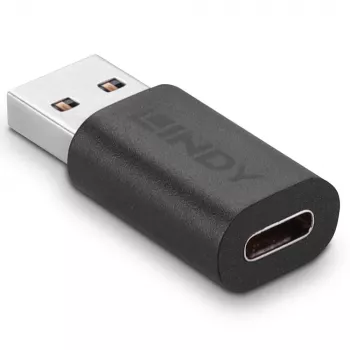 Adaptador USB 3.2 Type-A para Type-C Lindy, USB 3.2 Type-A, USB 3.2 Type-C, preto