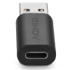 Adaptador USB 3.2 Type-A para Type-C Lindy, USB 3.2 Type-A, USB 3.2 Type-C, preto