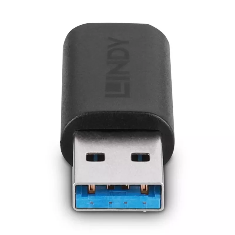 Adaptador USB 3.2 Type-A para Type-C Lindy, USB 3.2 Type-A, USB 3.2 Type-C, preto
