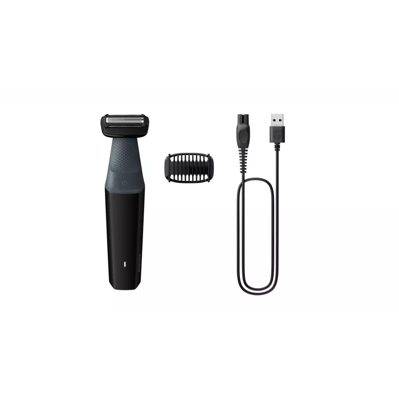 Aparador de corpo Philips BODYGROOM série 3000 BG3017/01 resistente a salpicos preto cinzento