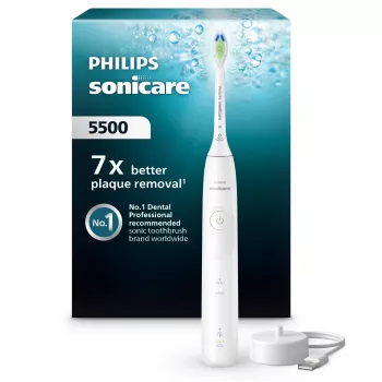 Escova de dentes elétrica sónica Philips Sonicare série 5500 HX7110/01 – 62.000 min⁻¹, 2 modos, Li-Ion recarregável, branco