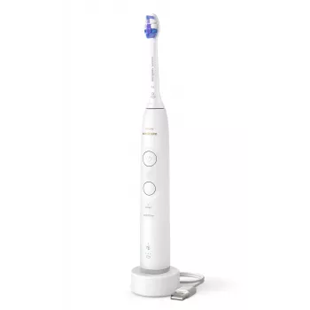 Escova de dentes sónica Philips série 6100 HX7400/01 — tecnologia sónica, 62.000 movimentos/min, 2 modos, 3 velocidades, branco, recarregável