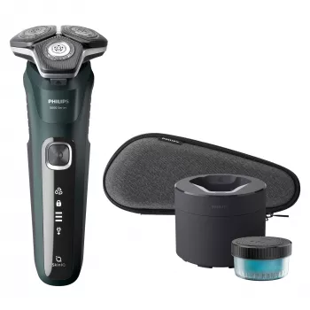 Máquina de barbear rotativa elétrica Philips Série 5000 S5884/50 — rotação de 3 cabeças, barbear húmido e seco, recarregável por USB