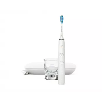 Escova de dentes elétrica sónica Philips DiamondClean 9000 HX9911 — escova de dentes vibratória, Li-Ion recarregável, 3 modos, branco