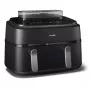 Fritadeira de ar quente Philips Série 5000 NA551/00 — capacidade 9 l, 2300 W, controlo tátil, ecrã LED, preto/prateado