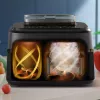 Fritadeira de ar quente Philips Série 5000 NA551/00 — capacidade 9 l, 2300 W, controlo tátil, ecrã LED, preto/prateado