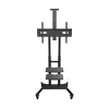 ONKRON TS1881-B suporte de TV móvel com rodas e prateleiras para televisores de 50–86", até 90 kg, VESA 200×200–800×500, altura ajustável, preto