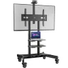 ONKRON TS1881-B suporte de TV móvel com rodas e prateleiras para televisores de 50–86", até 90 kg, VESA 200×200–800×500, altura ajustável, preto
