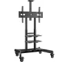 ONKRON TS1881-B suporte de TV móvel com rodas e prateleiras para televisores de 50–86", até 90 kg, VESA 200×200–800×500, altura ajustável, preto
