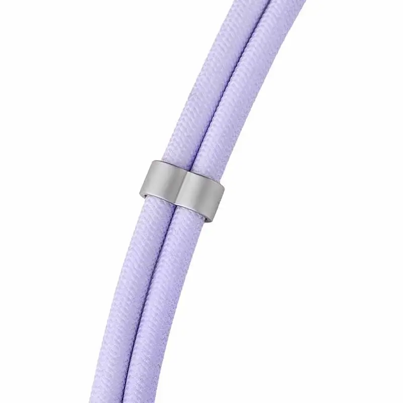 Cabo de carregamento USB-C Intenso com alça para telemóvel, carregamento rápido 60W, comprimento ajustável 1,65 m, nylon, roxo