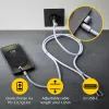 Cabo de carregamento USB-C Intenso com alça para telemóvel, carregamento rápido 60W, comprimento ajustável 1,65 m, nylon, roxo